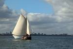 Klipper Anna zeilend op open water