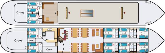Plattegrond van driemastklipper Elizabeth