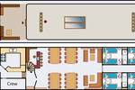 Plattegrond van driemastklipper Elizabeth