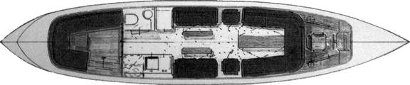 Plattegrond van salonboot Emma
