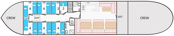 Plattegrond van klipper Waterman