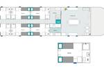 Plattegrond van de Wilhelmina met zes tweepersoonshutten